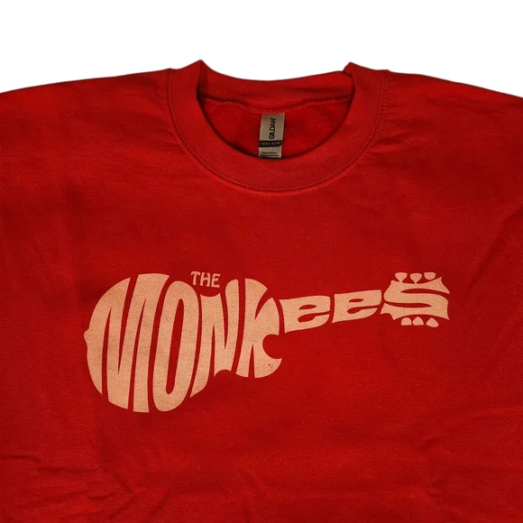 NWOT 'The Monkees Holiday Crewneck' official Band Merch - Bright Red - Picture 4 of 9